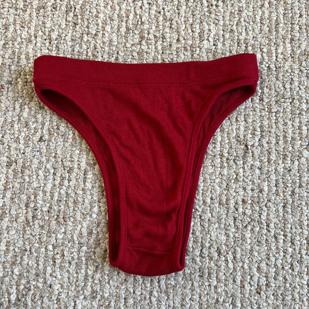 Rolling brand KI High Waisted Bottoms - Ribbed Cherry Red - XS